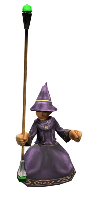 Seraphine, level 84, in a purple robe and hat with a staff